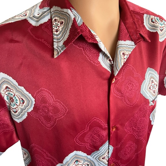 Vintage Hawaiian shirt Tori Richard Asian Geometric Print Polyester XL - Picture 3 of 7